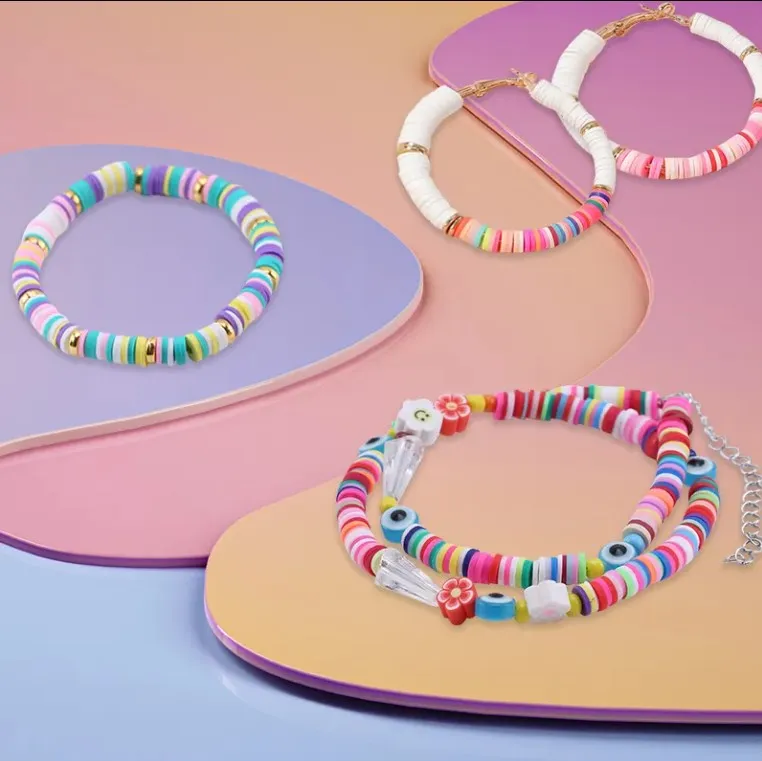 Flat Clay Bead Bracelet Kit